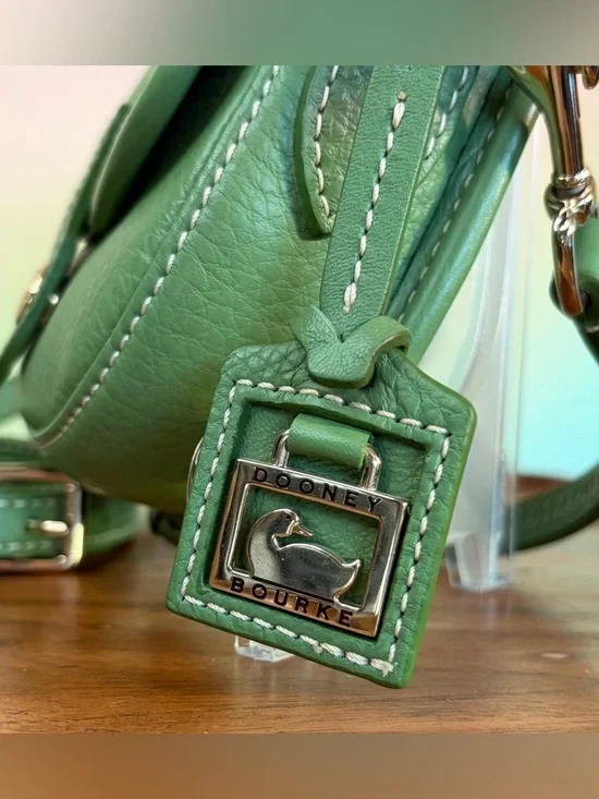Dooney & Bourke Sullen II Mini Flap Green Pebble Leather Crossbody Purse - Picture 5 of 15